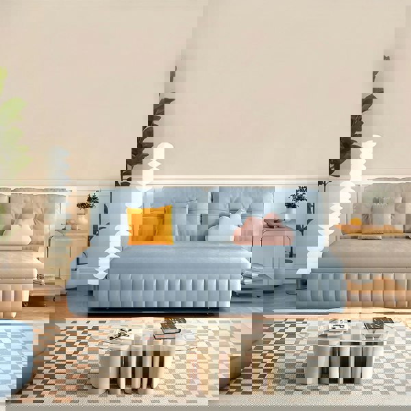 Mehta Single Seater Sofa Bed, Two Seater Sofa Bed, Blue-Weilai Concept-Weilai Concept