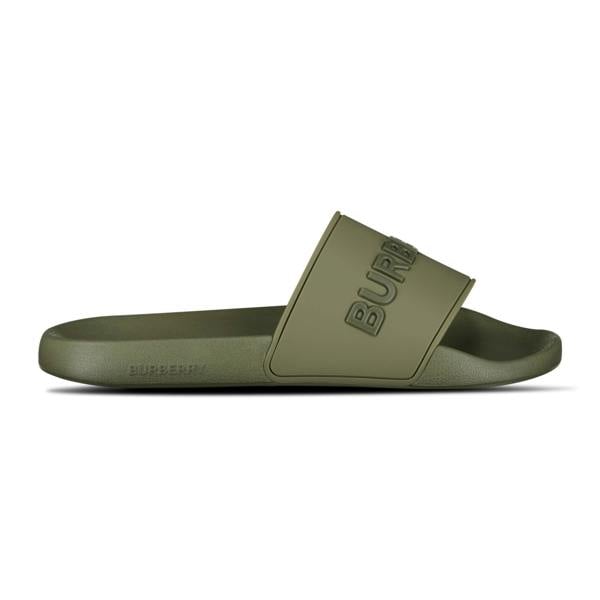 Burberry Logo Tech Furley Sliders Khaki - chancefashionco