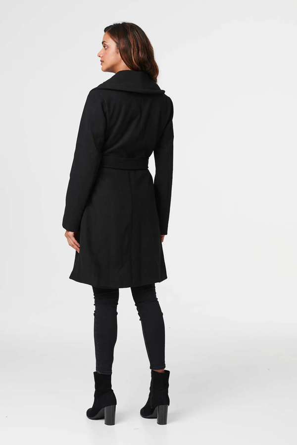 Izabel London Wrap Front Tie Waist Coat