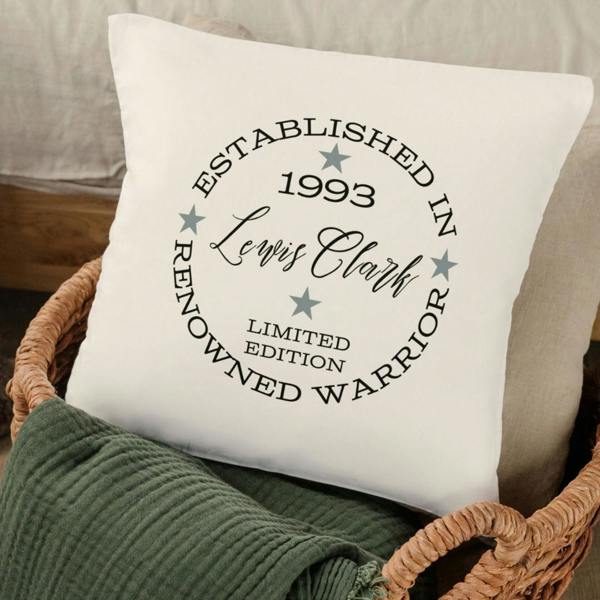 Personalised Message Name and Year Cushion
