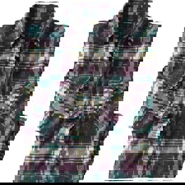 Atlas For Men Mens Checked Flannel Shirt - Plum/Green - 