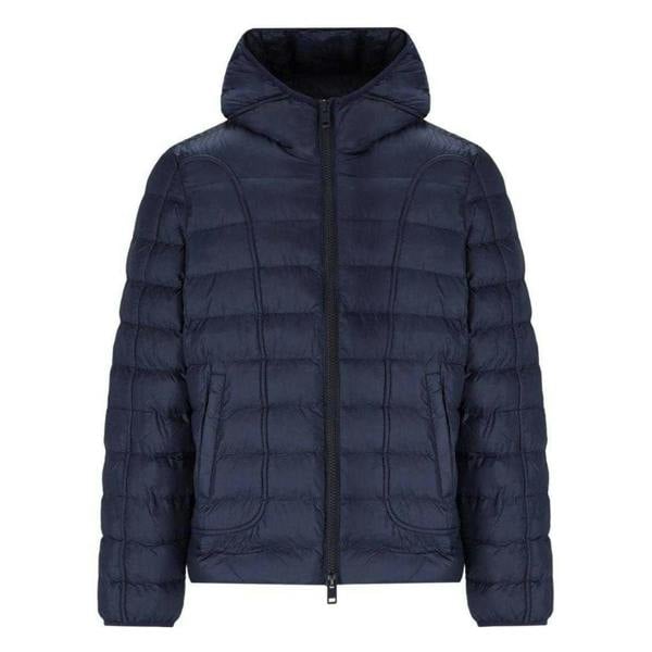 Diesel Mens Plain Hooded Jacket - Navy Blue - 
