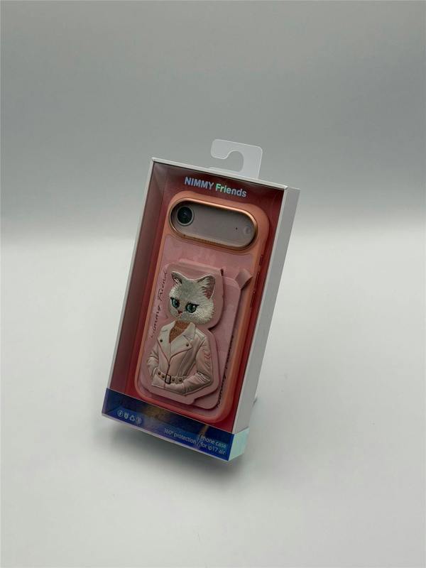 Nimmy Friends Nimmy White Cat Magnetic Combo Case with Detachable MagSafe Card Holder Stand for iPhone 17 Air 6.5" Pink - N-CXMC-KTZH-IP17-AIR-04
