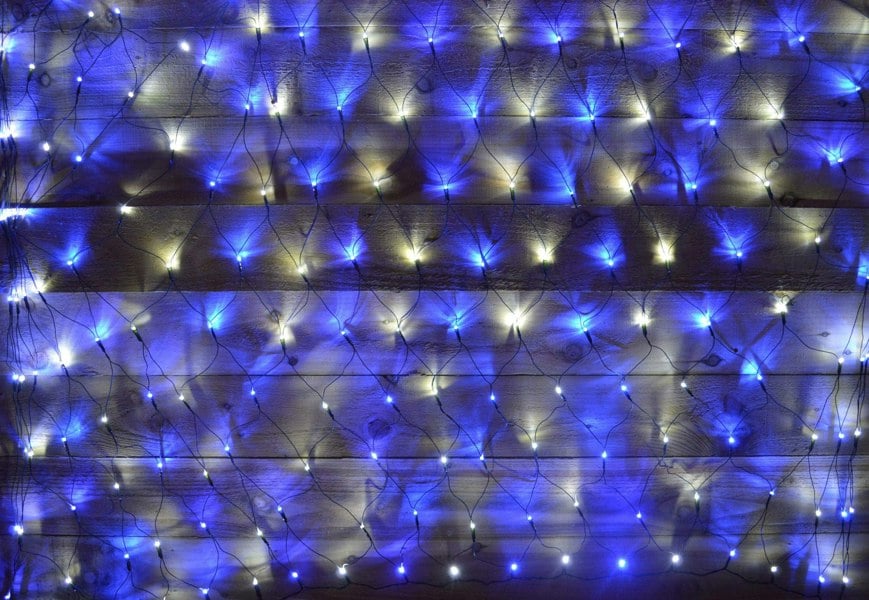 Samuel Alexander 1.7m x 1.2m 180 LED Premier Indoor Outdoor Multifunction Christmas Net Light with Timer in Blue & White