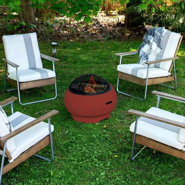 Dorel Home Novogratz Asher Outdoor Fire Pit in Red