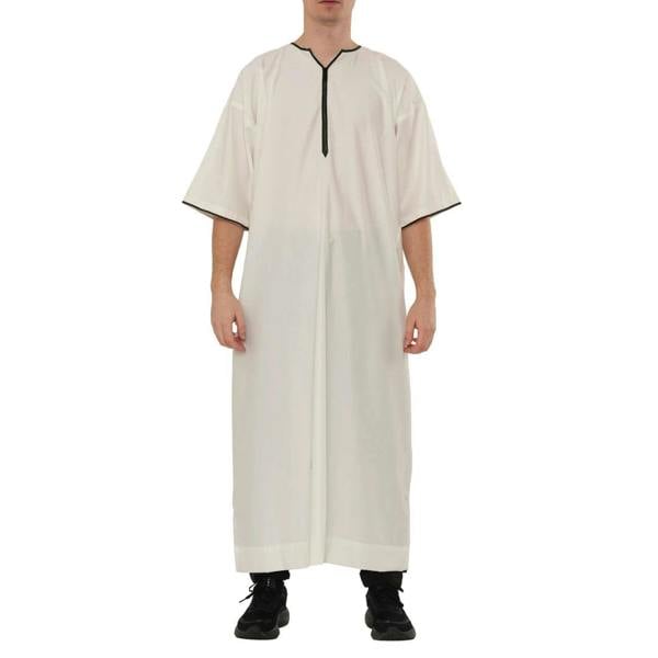 TT-006 - Men's Emirati Omani Half Sleeve Thobe - Cream - Thobez - 8