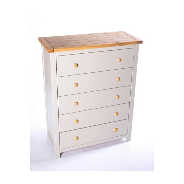Cabinet Bits Argenta 5 Drawer Chest of Drawers Wood Knob