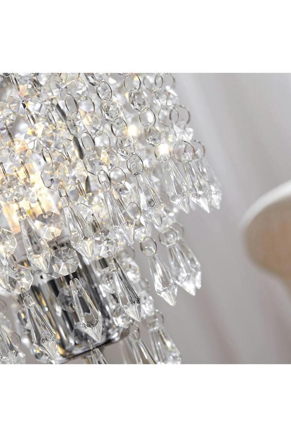 Living and Home Small Crystal Table Lamp with Round Base