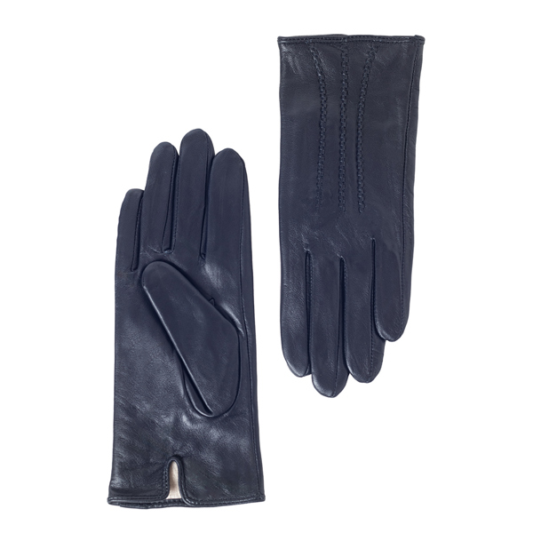 Quivano Womens Leather Gloves With 3 Stripe Detail