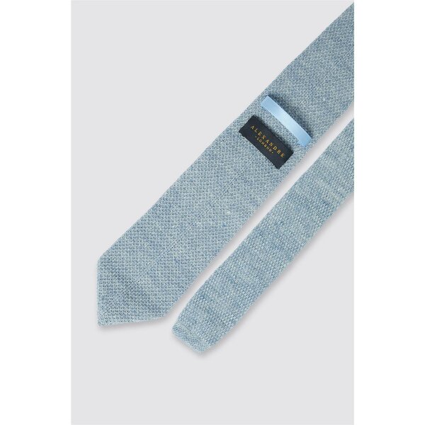 Alexandre Silver Alexandre Light Blue Knitted Linen Tie