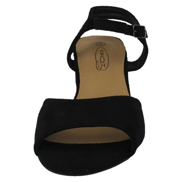 Spot On Ladies Spot On 5cm Block Heel Open Toe Heels F12060