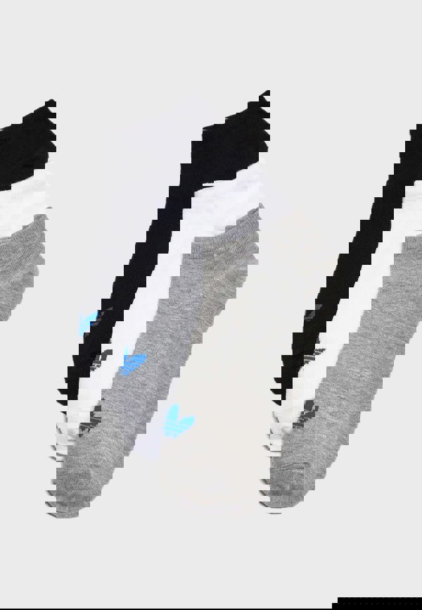 Adidas No Show Unisex Socks - 3 Pack - Grey/Black/White