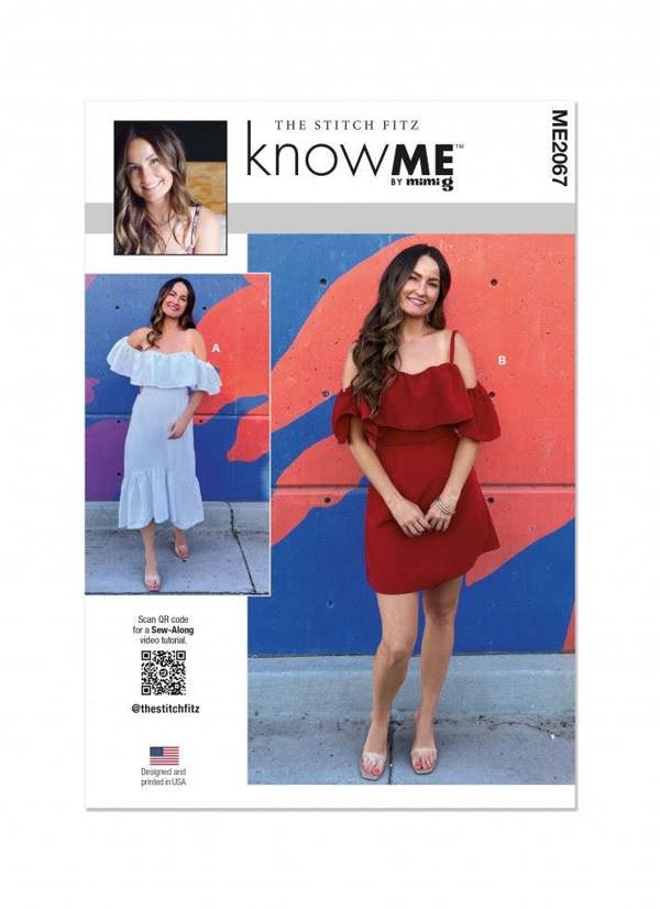Know Me Sewing Pattern 2067, Dresses for Women, H5 (6-8-10-12-14) - Intermediate