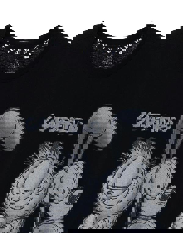 Garfield Mens Black Greyscale Short Sleeved T-Shirt