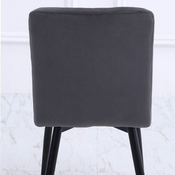 44 cm Height Set of 4 Tufted Modern Armless Dining Chairs with Metal Legs Dining Chairs Living and Home