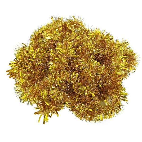 Gold Christmas Tinsel Range - 2m Thick Shiny Trim and Pack Sizes for Home Decorating image 8