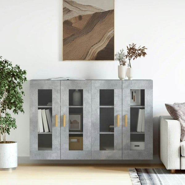 Berkfield Wall Mounted Cabinets 2 pcs Concrete Grey Engineered Wood