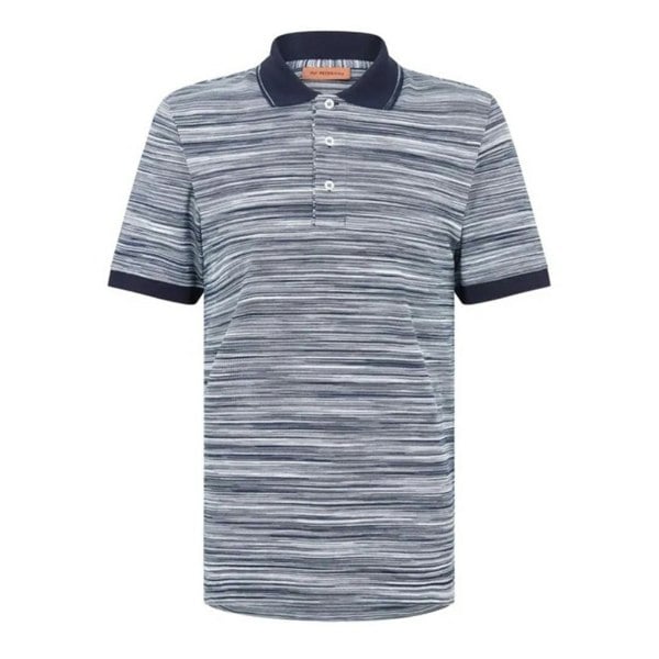 Missoni Short Sleeve Polo Blue And Purple Space Dyed S