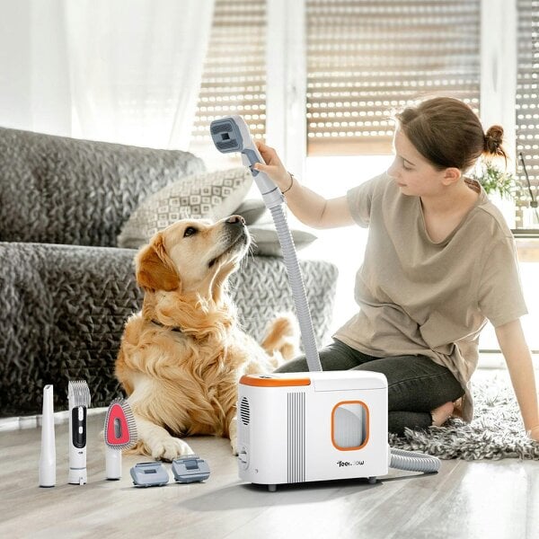 Teendow Robot vacuum cleaner with mopping function and automatic suction station, 6000Pa suction power