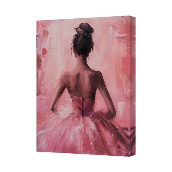 Benjamin Tate Design Pastel Pink Ballet Dancer Canvas Wall Art Back View Portrait