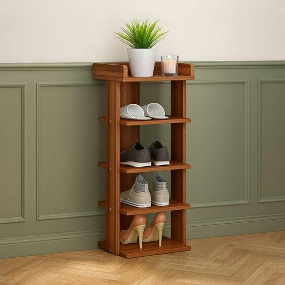Neo Walnut Multi-Layer Wooden Shoe Rack
