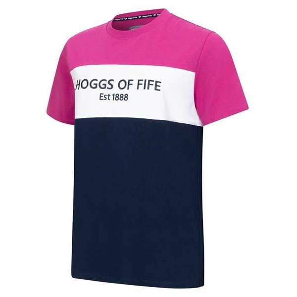 Hoggs of Fife Darcie ladies T-shirt in pink, soft cotton blend with short sleeves and crew neck for casual countryside wear