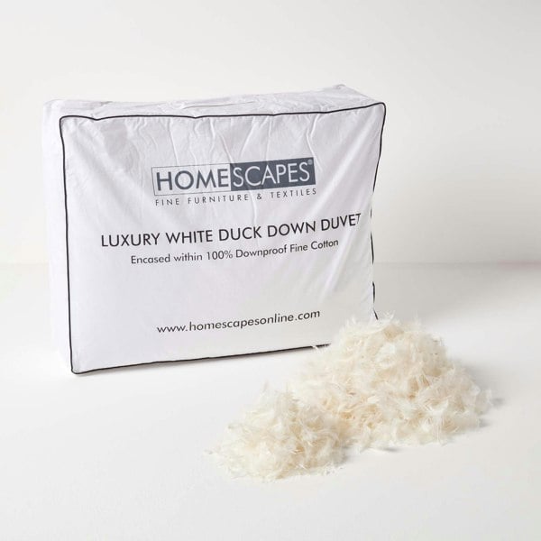 HOMESCAPES Duck Down 9 Tog Duvet