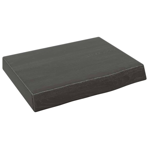 Berkfield Wall Shelf Dark Grey 40x30x6 cm Treated Solid Wood Oak