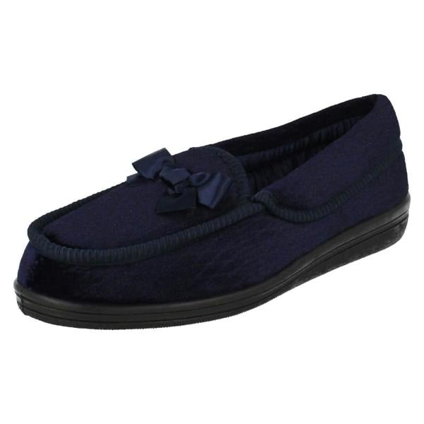 Four Seasons Ladies Four Seasons Full Slippers with Bow Detail
