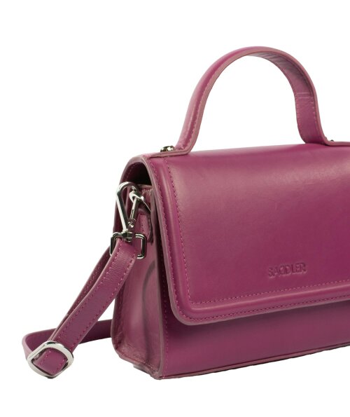 SADDLER  TINA Leather Flapover Handbag - Adjustable Strap, Phone Pocket, Crossbody or Handheld - RFID Protected