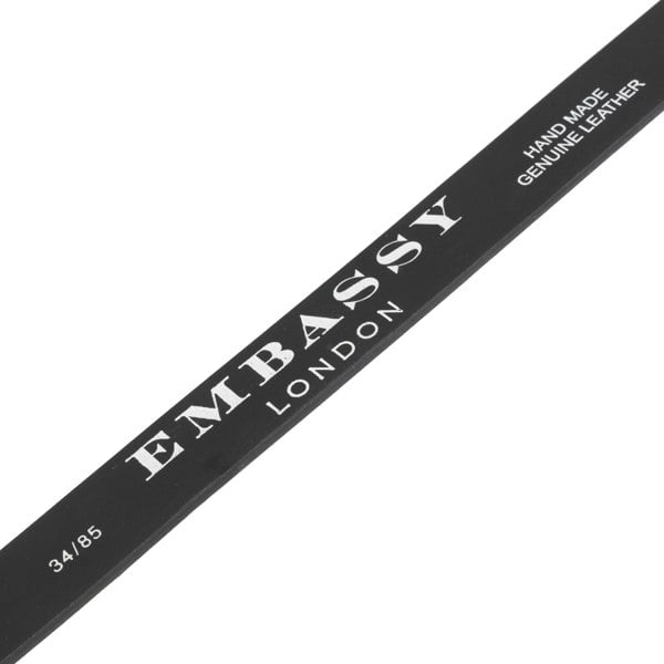 Embassy London Poppy - Blue Feathers - Women's Italian leather belt in black and blue pattern