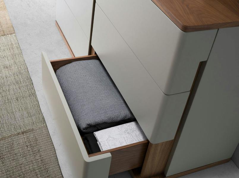 Angel Cerdá Chest of drawers in grey wood and walnut 7168