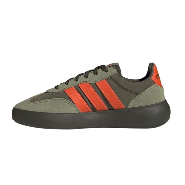 Adidas Childrens/Kids Barreda Leather Platform Trainers - Olive/Orange - 