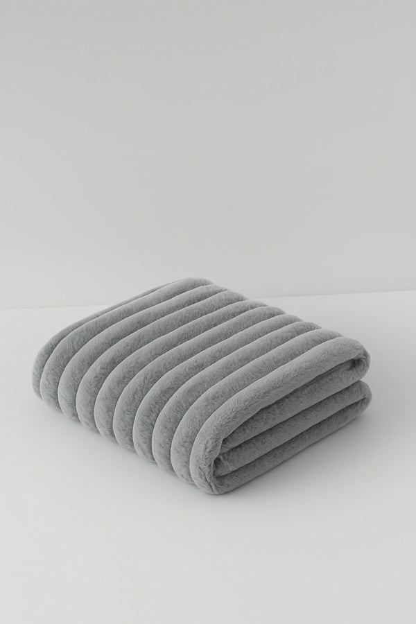 HomeSpace Direct Big Cord Silver Blanket/Throw