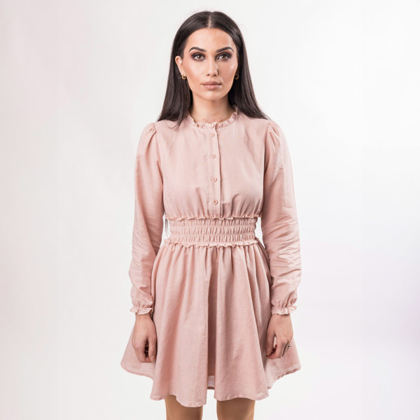 BALOU Linen Mini Dress - Pink