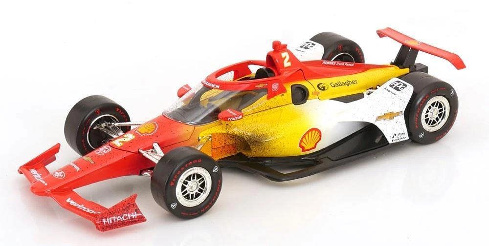 MCSlots Josef Newgarden #2 Indycar Penske Shell Oil 2023 Indy 500 Champion Raced Ver 1:18 Greenlight 11222