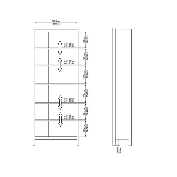 Wyld Haus Gossmere Shelving Unite White 5 Tier Shelf Bookcase