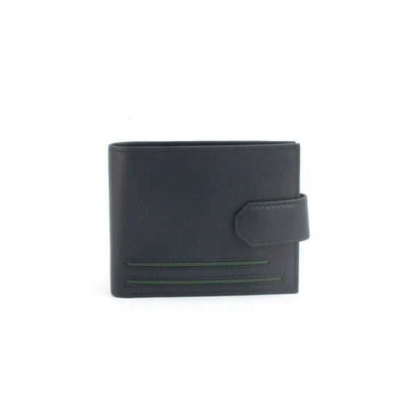 Eastern Counties Leather Unisex Adult Grayson Bi-Fold Leather Contrast Piping Wallet - Navy/Green