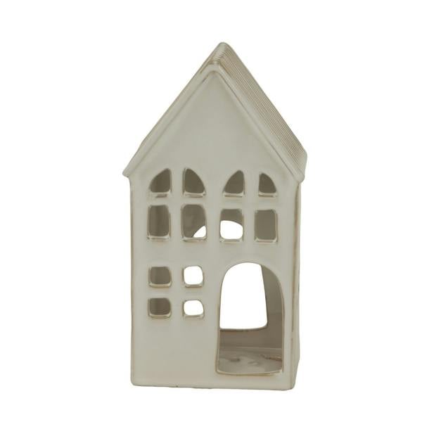 Hill Interiors Ceramic House Tea Light Holder - White - 