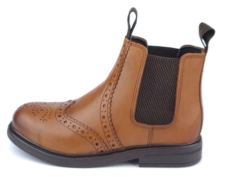 Frank James Wrexham Boys Girls Brogue Chelsea Leather Jodphur Ankle Pull On Boots