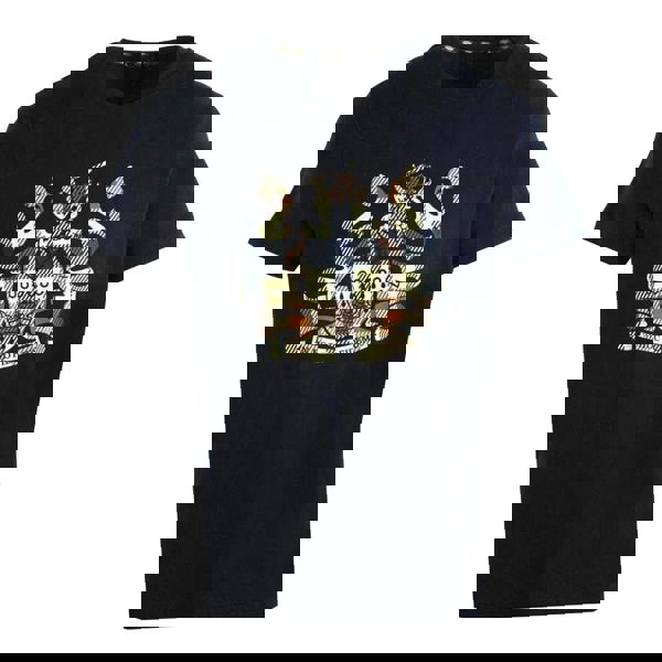 Aquascutum Mens Aldis Checked Logo T-Shirt - Navy