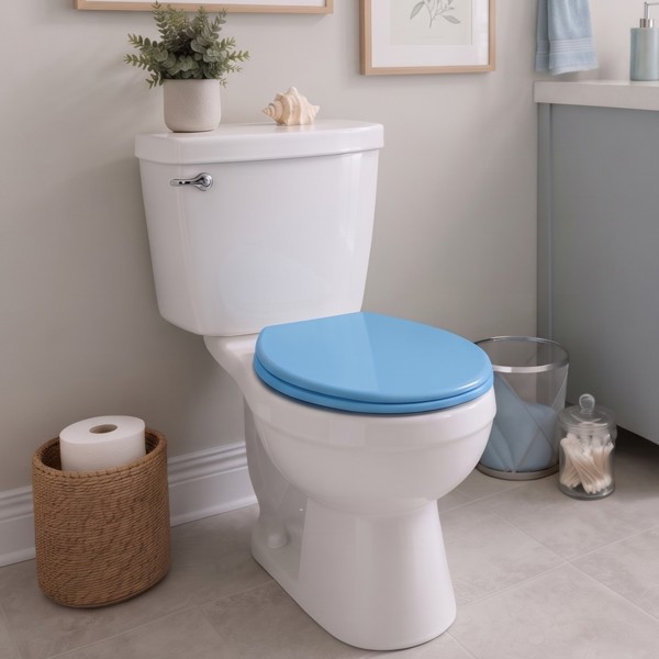 RTS Sky Blue Top Fix Slow Close Quick Release Toilet Seat