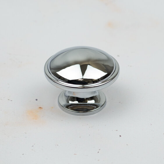 Handle & Home Polished Chrome Knob and Coordinating Cup Handle - 35mm Knob