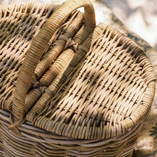 Top view of the Hove Picnic Basket showing the symmetrical double-lid design.