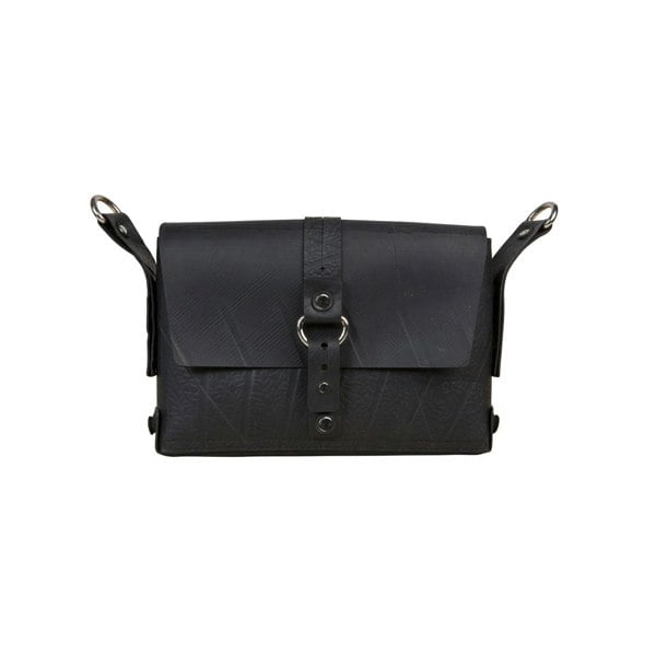 Reina Black Vegan Handbag by Paguro Upcycle