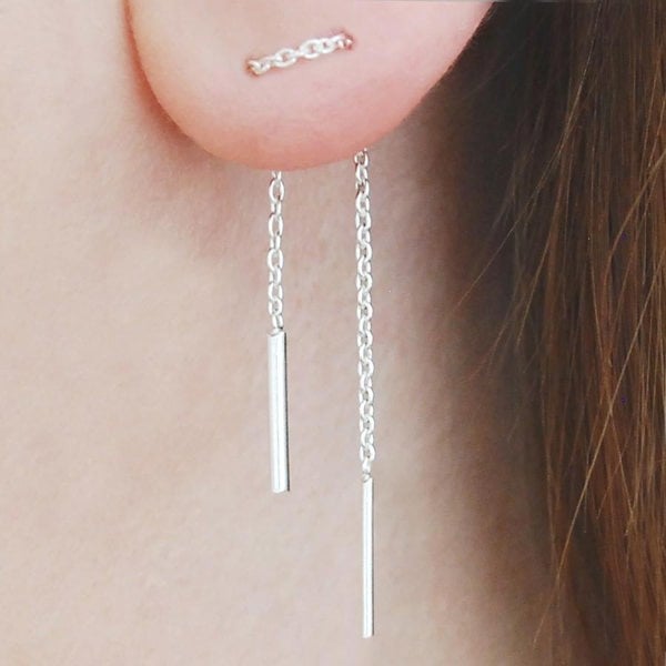 Solid Sterling Silver Threader Earrings