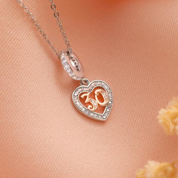 Parus Home 30th Birthday Sterling Silver Heart Necklace For Her