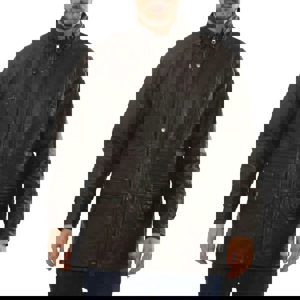 Leather Company Men's Lambskin Leather Mid Length Jacket