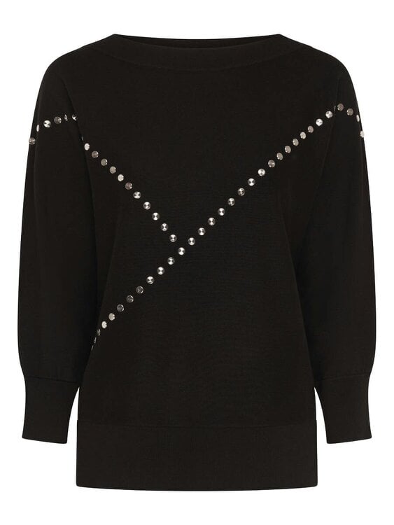 VIZ-A-VIZ Nailhead Boat Neck Jumper