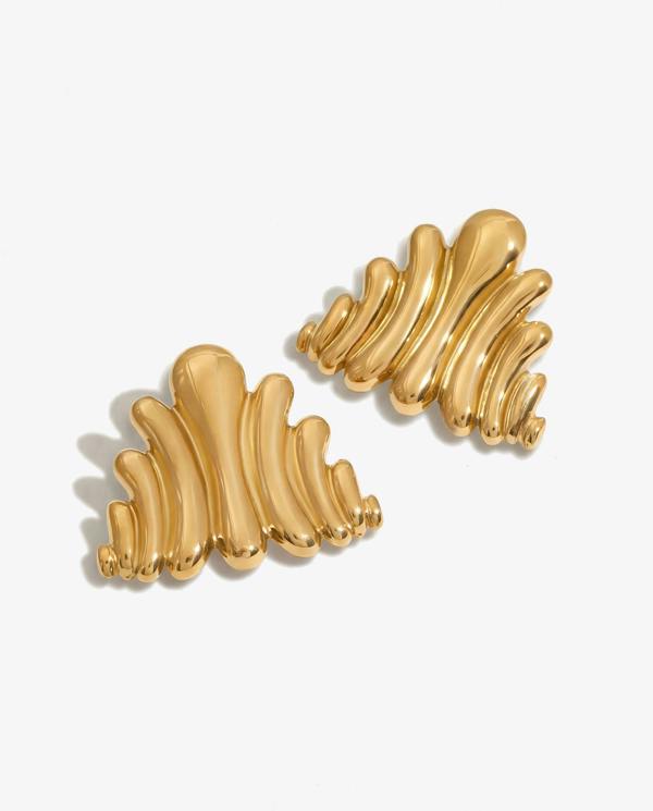 Elk & Bloom Chunky 14K Gold Molten Wave Studs